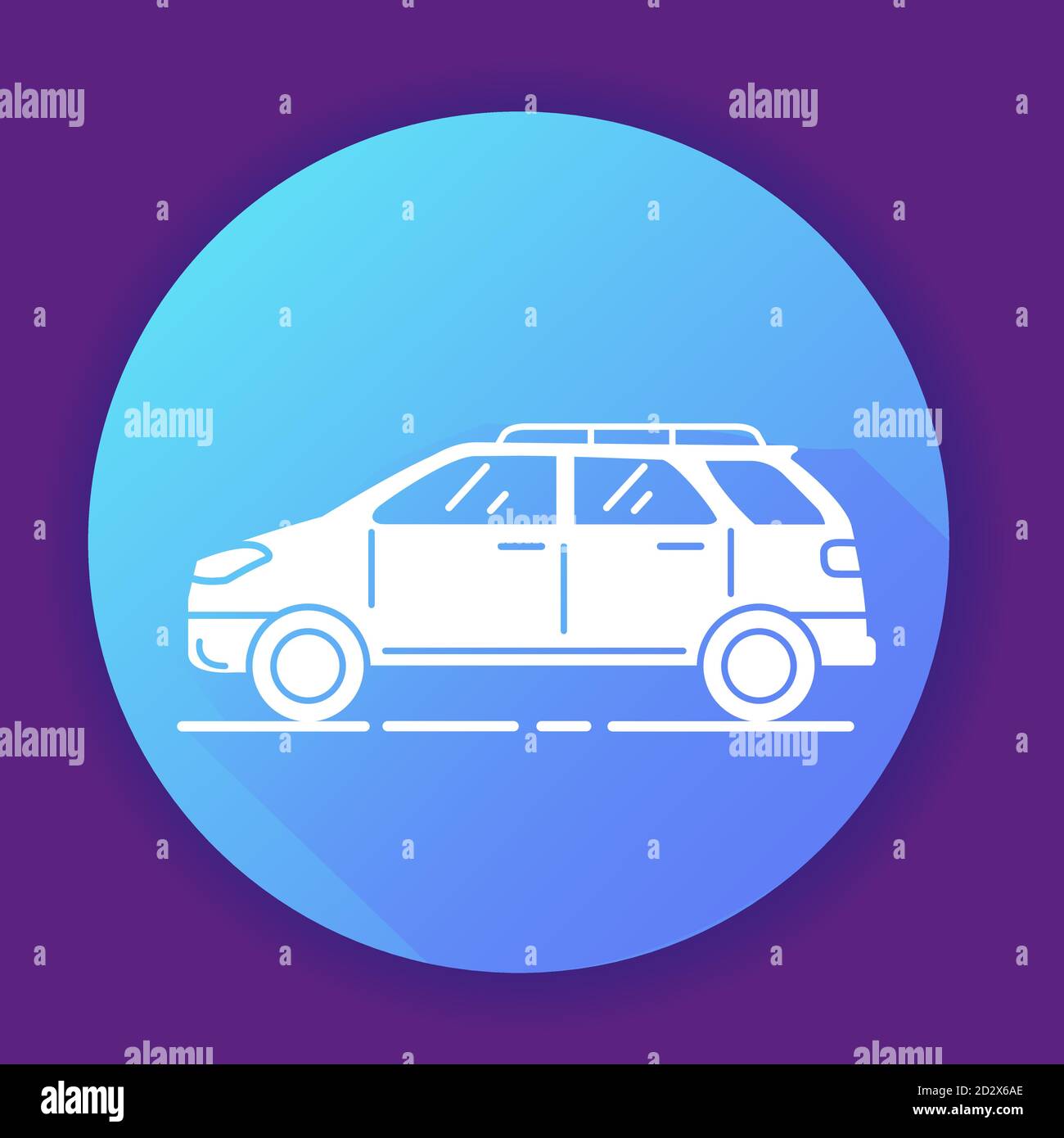 Car icon on blue background. Flat vector illustration Stock Vector ...