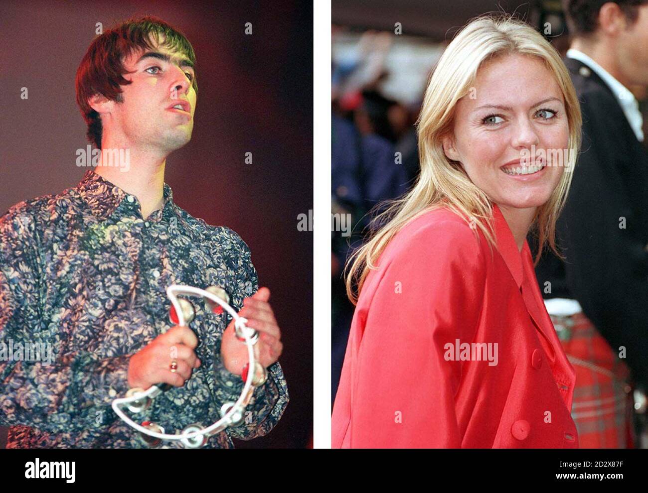 Library filers of Liam Gallagher of Oasis and actress girlfriend Patsy Kensit. Their seven-month old fiery relationship took another turn  when it was reported that they had become engaged. Liam noted that Patsy's ring, bought in London's Hatton Garden, cost him 'an arm, a leg and a head!'  13/09/96 It was reported that some Oasis fans were blaming Miss Kensit's affair with the younger Gallagher brother as one of the reasons for friction within the band.  Liam/Photo by David Cheskin.  Stock Photo