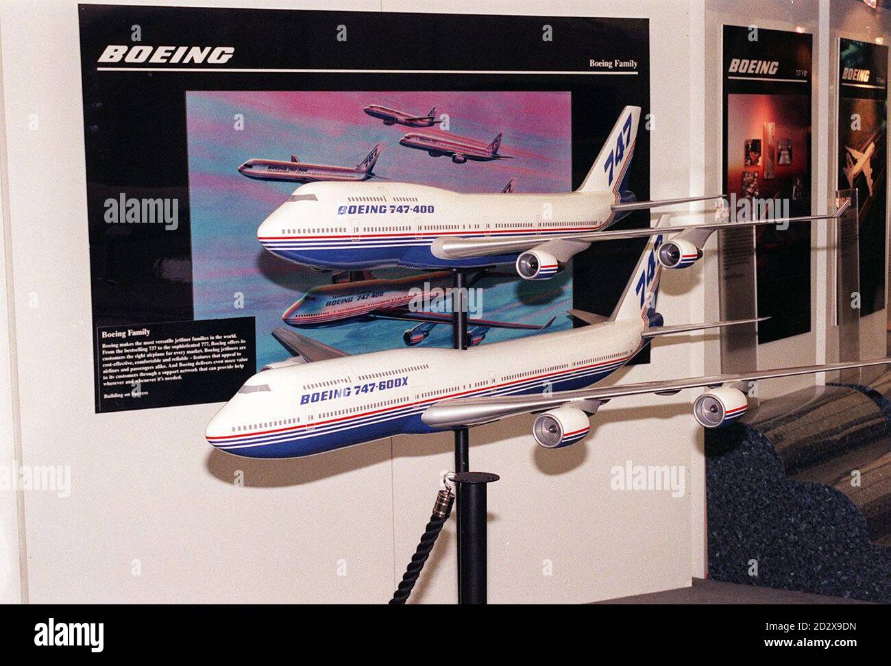 The Boeing stand at the Farnborough Air Show this week, displaying