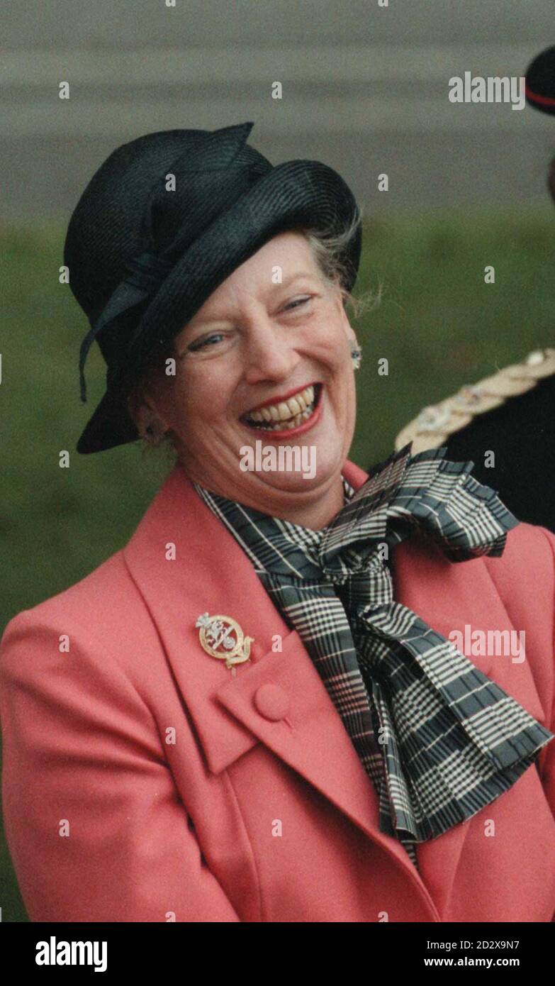 Queen Margrethe II of Demark during her visit to the 1st. Battalion of the Princess of Wales's Royal Regt, at Howe barracks in Canterbury today (Monday) in her role as Allied Colonel in Chief . Photo by David Giles Stock Photo
