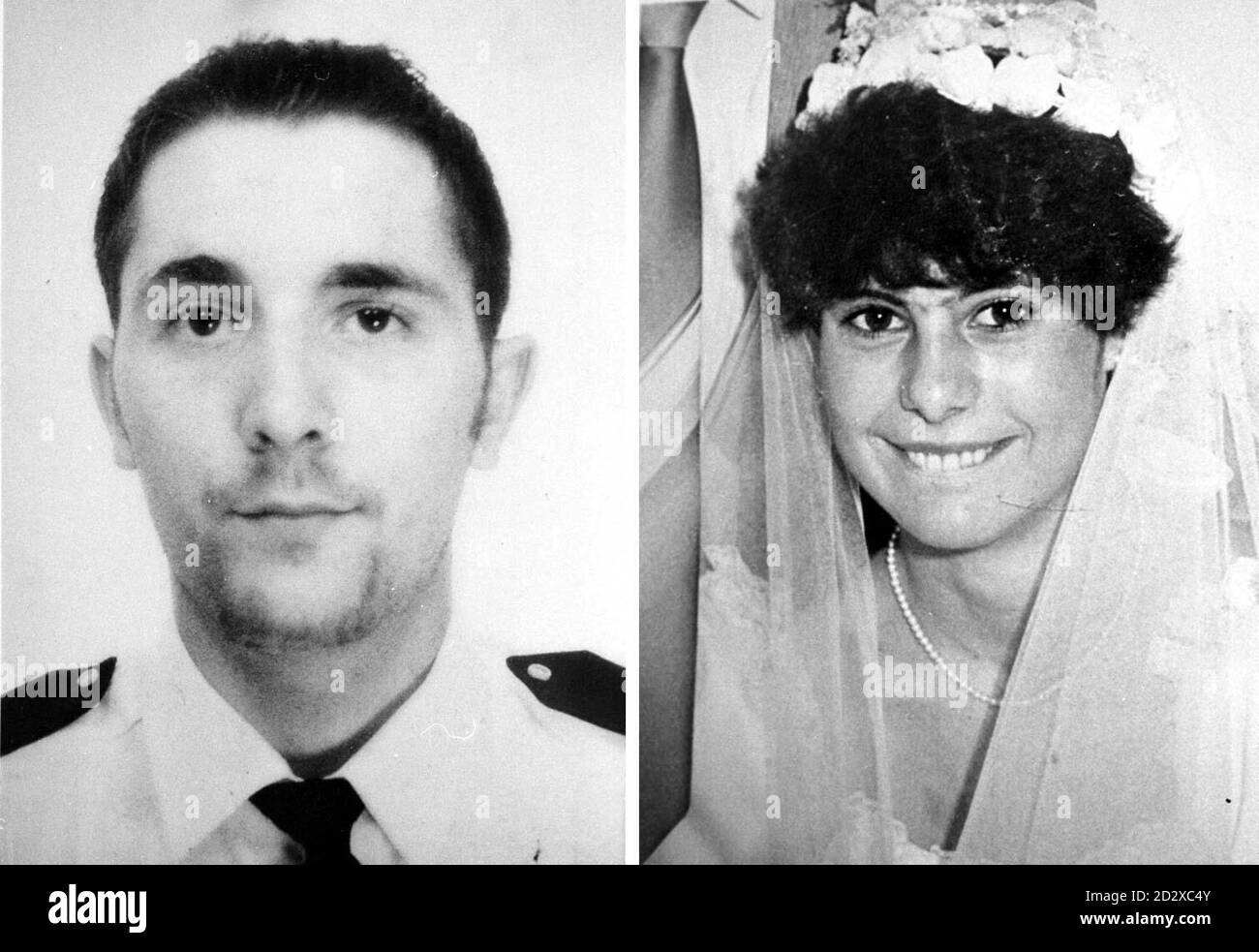 Composite of police issued pictures of Michael and Sue Binks who died in a fire, along with two children, at a house in Edinburgh Road, Reading, on Saturday 26 October. Police are requesting help from the public to trace the movements of the pair on Friday evening (25/10/96). PA. (b/w only). Stock Photo