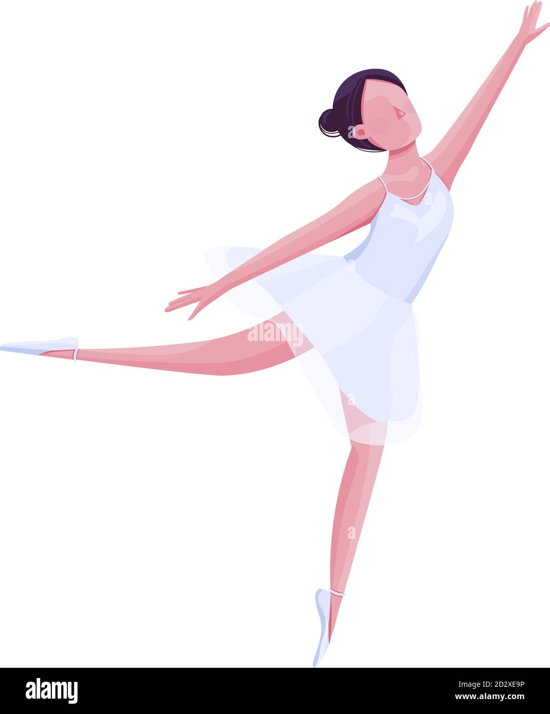 Ballet female dancer flat color vector faceless character. Ballerina in  white costume, theatre dance performer in tutu isolated cartoon  illustration Stock Vector Image & Art - Alamy