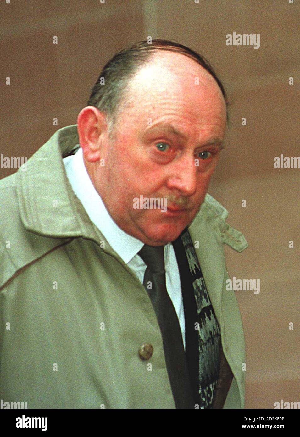 John Crozier granddad of Dunblane victim Emma Crozier, leaving Falkirk