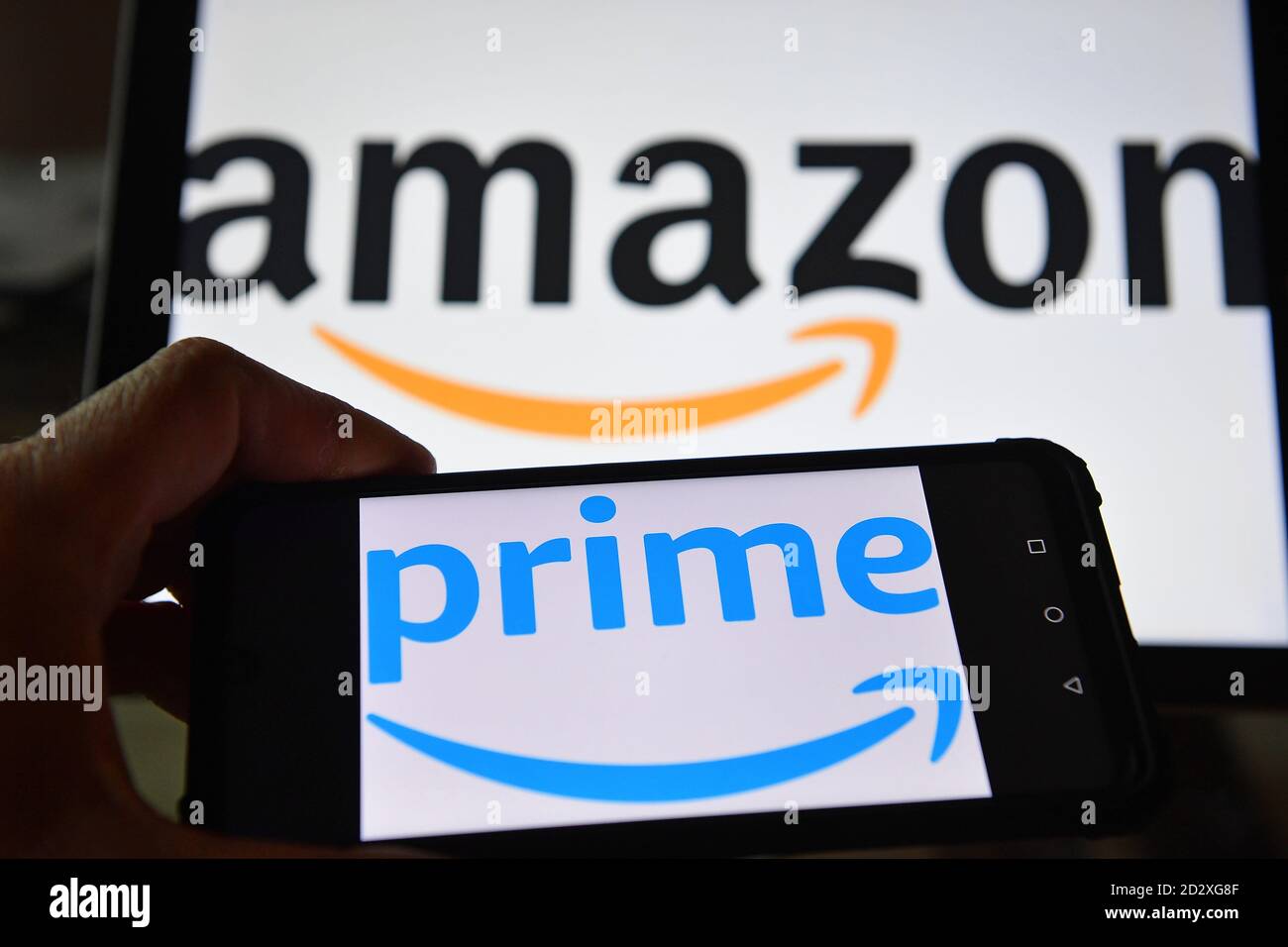 Amazon Prime displayed on screens in London, UK Stock Photo Alamy