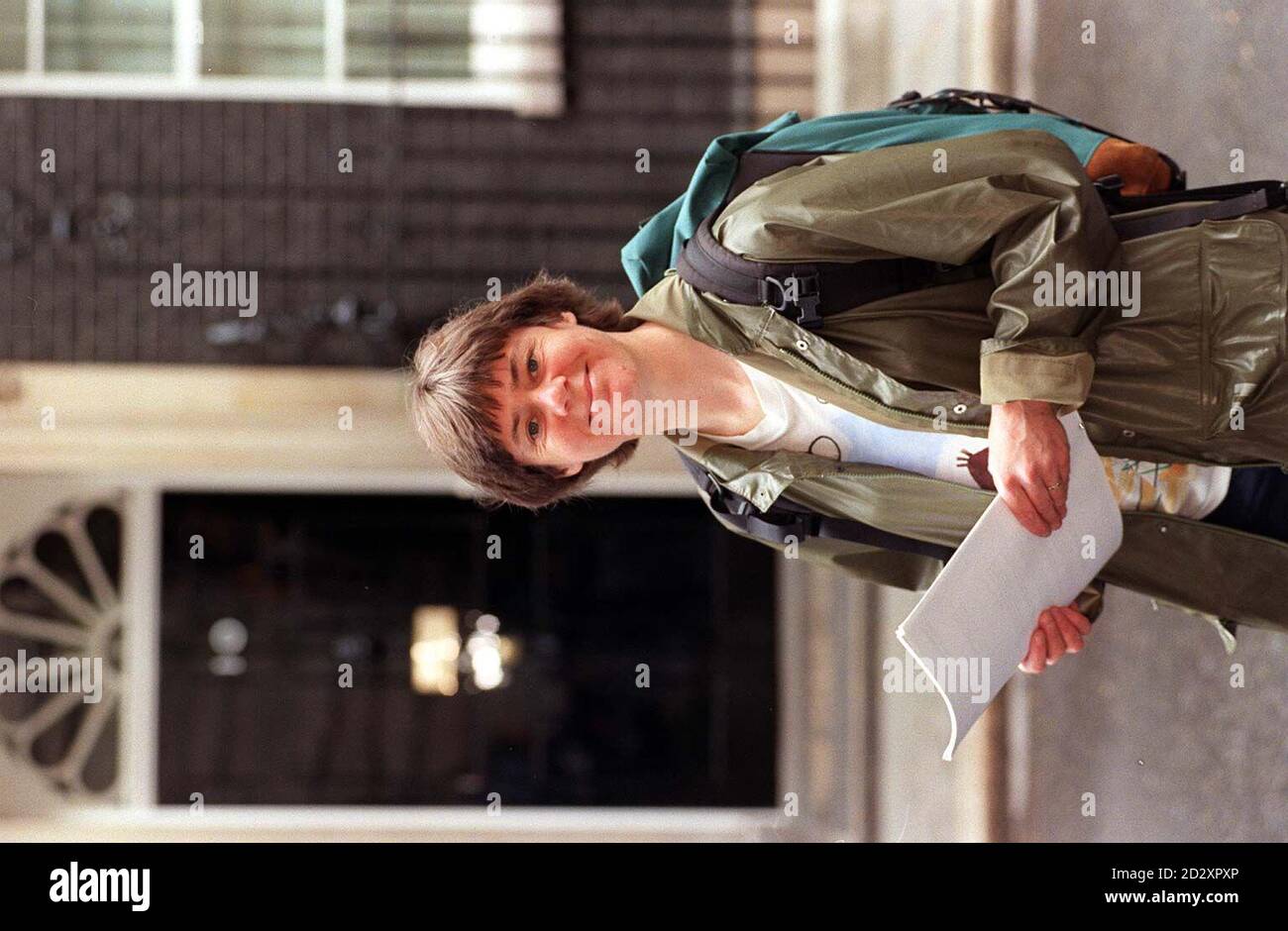 Ramblers Association chairman Kate Ashbrook, from Turville, Bucks, arrivese at No10 Downing Street today (Sunday) to deliver an appeal to the Prime Minister to legislate for freedom to roam on uncultivated land. Photo by Fiona Hanson/PA Stock Photo