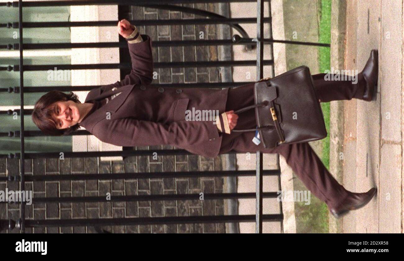 Cherie Booth, the wife of Prime Minister Tony Blair, leaving Downing