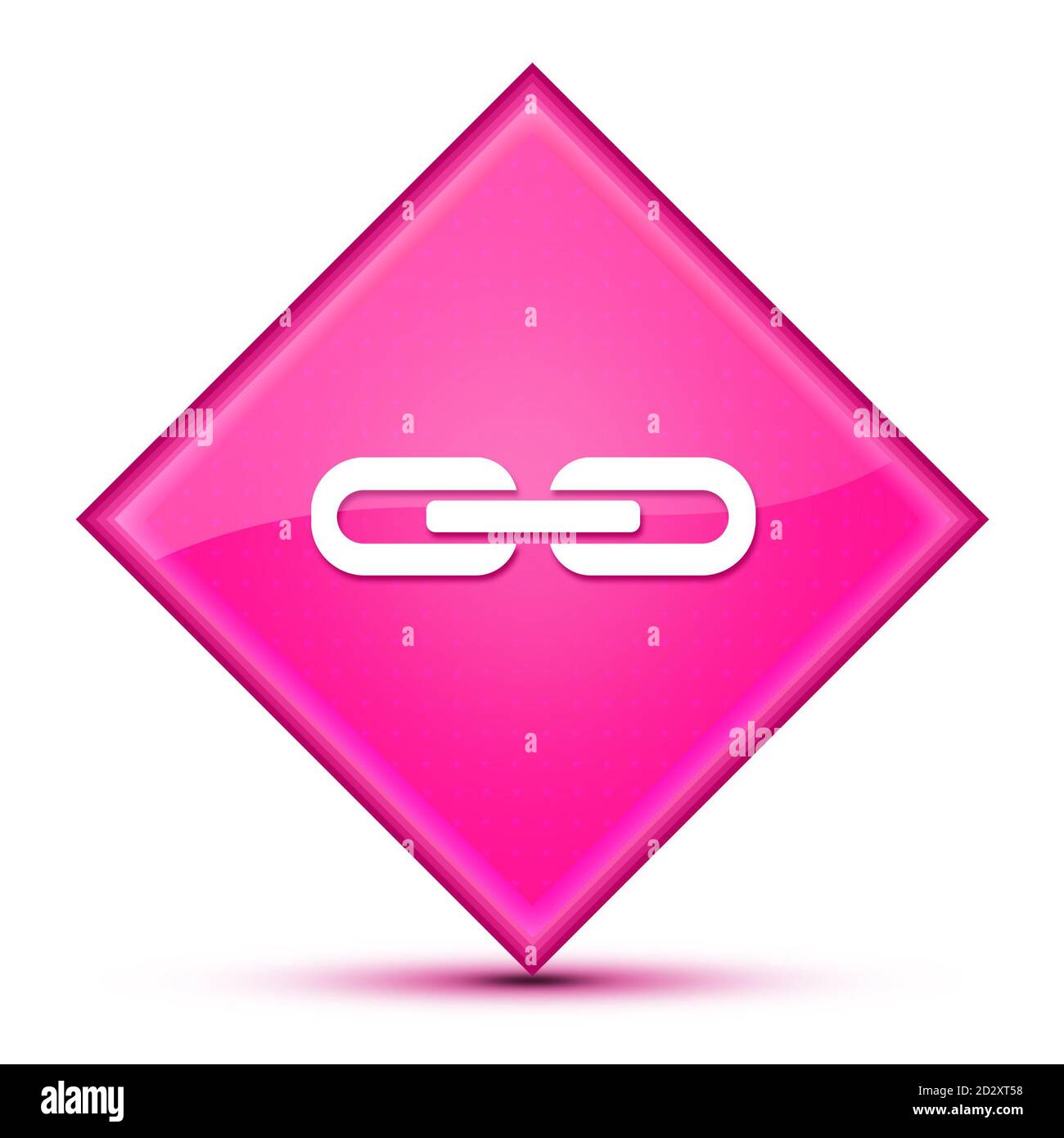 Link icon isolated on luxurious wavy pink diamond button abstract illustration Stock Photo
