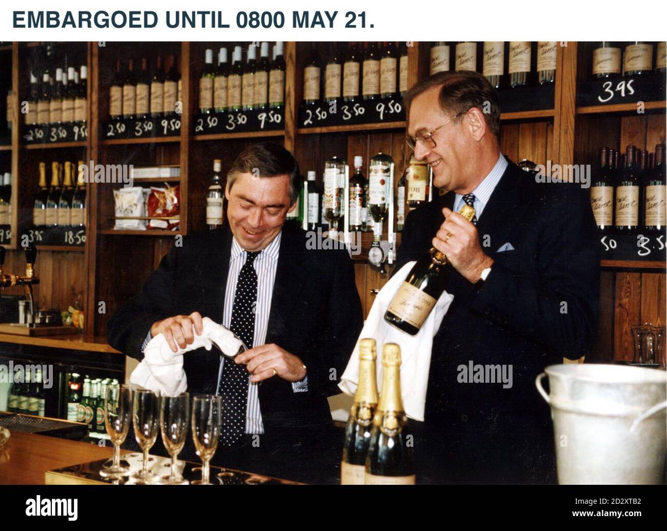 **EMBARGOED UNTIL 0800 MAY 21 1997** From left to right: Richard North, Finance Director of Bass PLC and Sir Ian Prosser, Chairman of Bass PLC.  The company will announce it's interim results on Wednesday May 21. PA Photo. Stock Photo