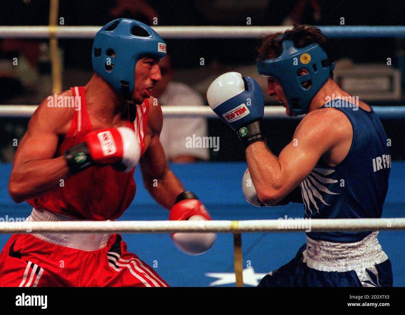 Ireland's Brian Magee (right) on the defensive as Algeria's Mohamed ...