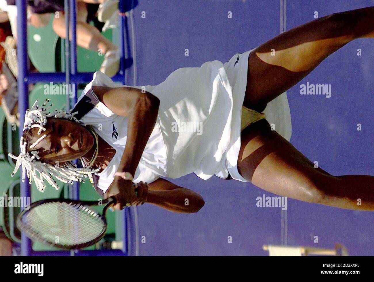 American Venus Williams in action against Nathalie Tauziat, during Direct Line Insurance International tournament at Eastbourne this afternoon (Wednesday). Photo by Adam Butler/PA Stock Photo