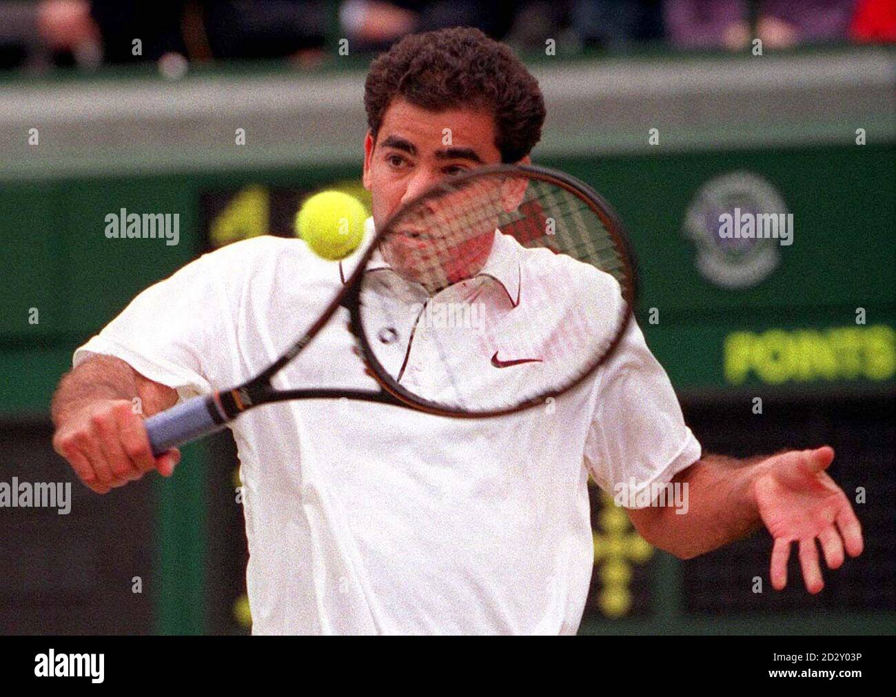World no 1 Pete Sampras returns a ball to Peter Korda during today's