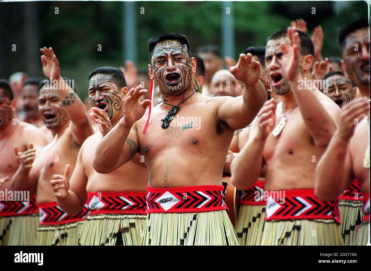 Maori warriors and dancers from the new zealand army hi-res stock ...