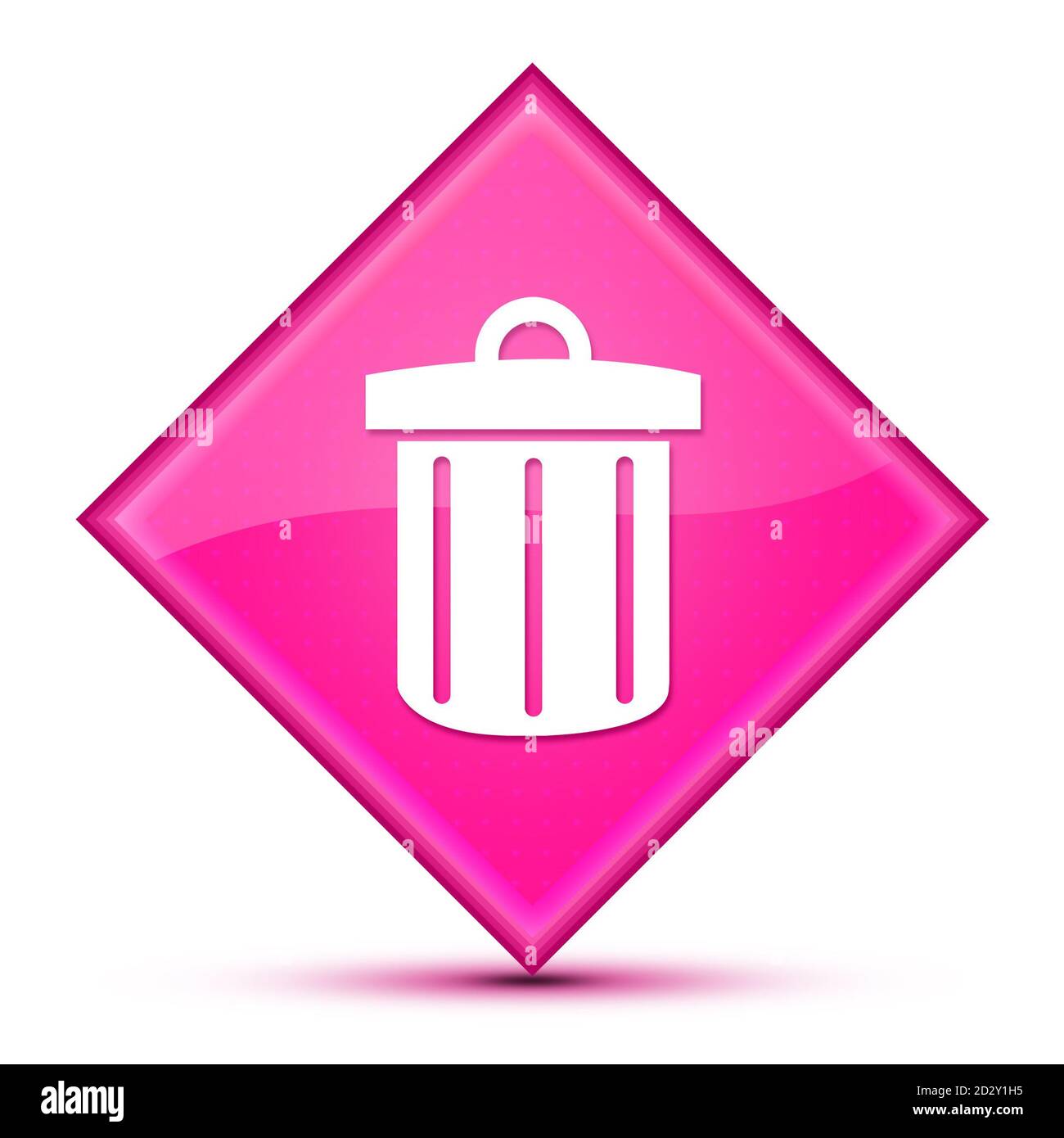Recycle bin icon isolated on luxurious wavy pink diamond button ...