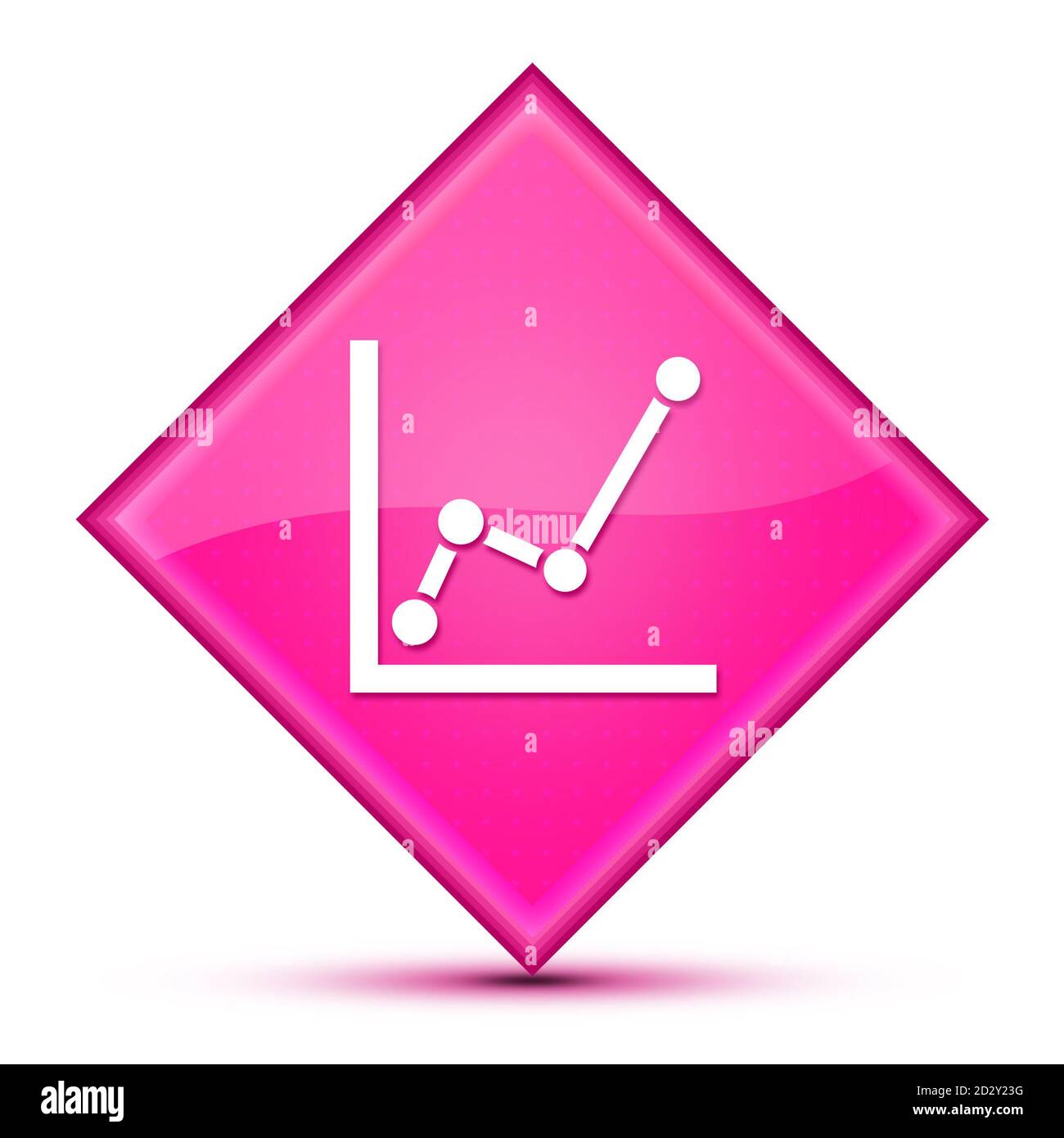 Chart icon isolated on luxurious wavy pink diamond button abstract ...