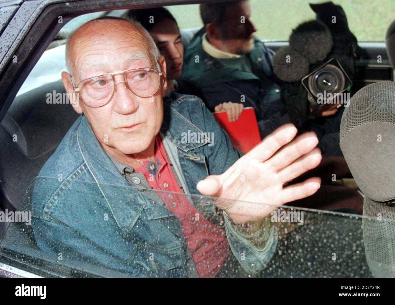 Convicted double murderer Reginald Dudley, 72,  is driven out of Ford Open Prison in West Sussex today (Wednesday) after spending 22 years behind bars.  Mr Dudley, who was convicted in 1977 of the killings of two London underworld figures in the so-called 'torso trial', has always protested his innocence over the killings of William Moseley and Michael Cornwall and still vows to clear his name.  See PA story POLICE Prisonner.  Photo by Tim Ockenden/PA Stock Photo