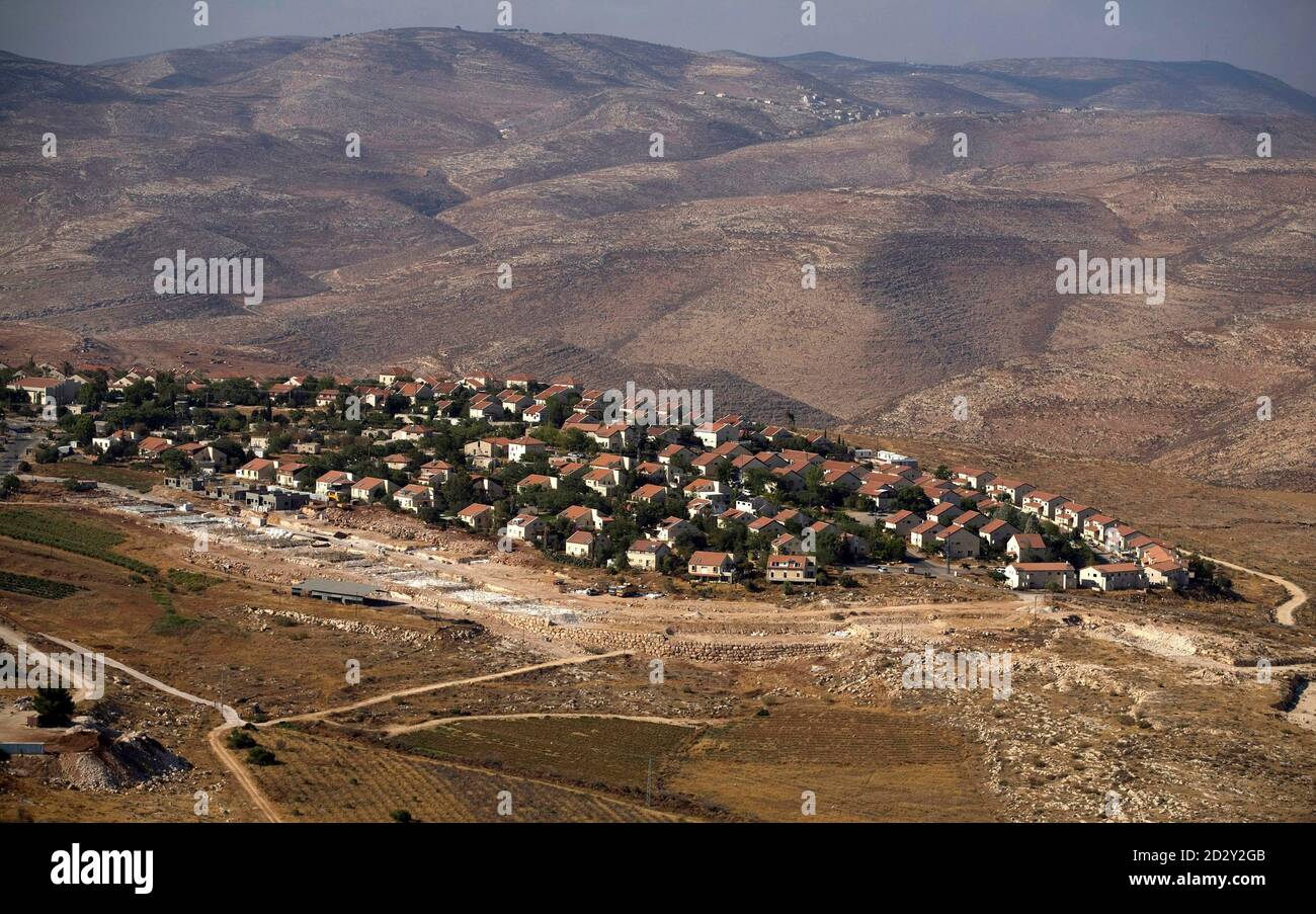 A view of the West Bank Jewish settlement of Kokhav Hashahar, east of Ramallah, September 21, 2009. Israel and the Palestinians accused each other on Monday of thwarting U.S. efforts to revive peace negotiations, casting doubt on what President Barack Obama can achieve when he hosts their leaders at a New York summit. Israeli Prime Minister Benjamin Netanyahu, who on Tuesday will meet Palestinian President Mahmoud Abbas for the first time since taking office in March, made clear through a spokesman he would defend Jewish settlement in the West Bank in the face of demands from Abbas -- and from Stock Photo