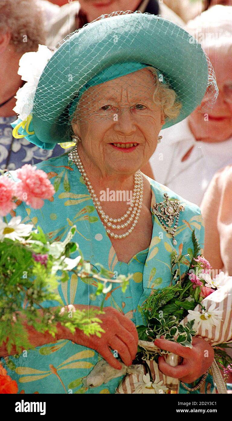 The Queen Mother at the Sandringham Show today (Wed). John Stillwell PA