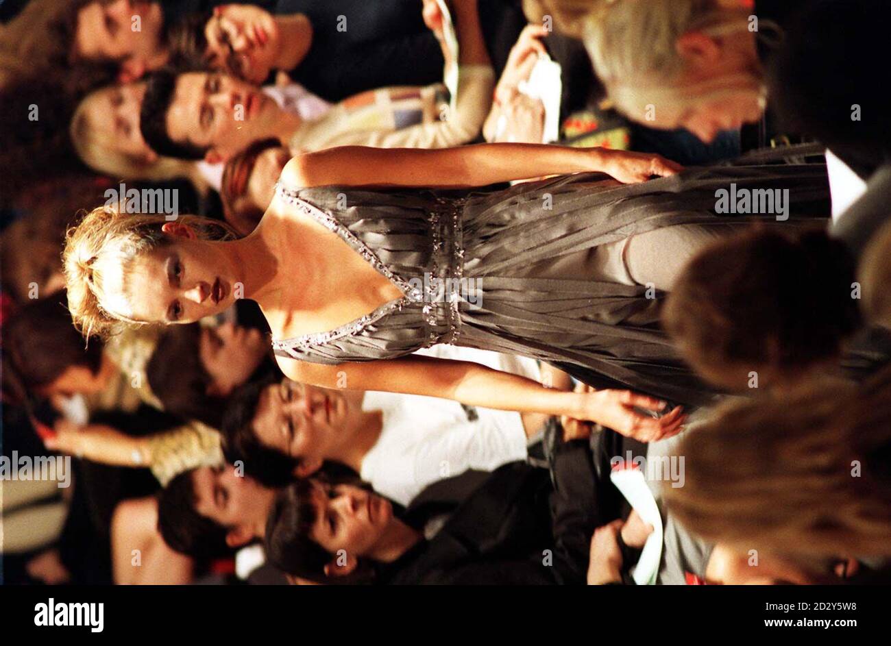 Supermodel Kate Moss wears a grey dress from Clements Ribeiro's spring/summer collection at the Imperial College tonight (Saturday) during London Fasion Week. Photo by Stefan Rousseau/PA Stock Photo - Alamy Supermodel Kate Moss wears a grey dress from Clements Ribeiro's spring/summer collection at the Imperial College tonight (Saturday) during London Fasion Week. Photo by Stefan Rousseau/PA Stock Photo - Alamy