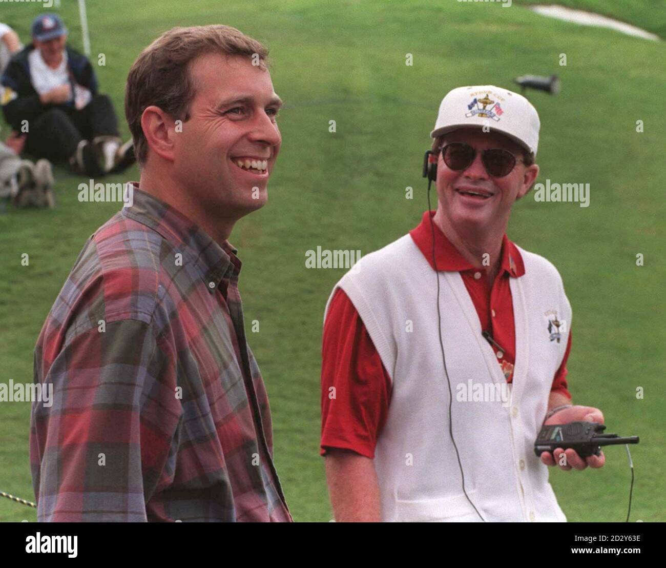 The Duke of York join the American Team Captain Tom Kite on the 17th