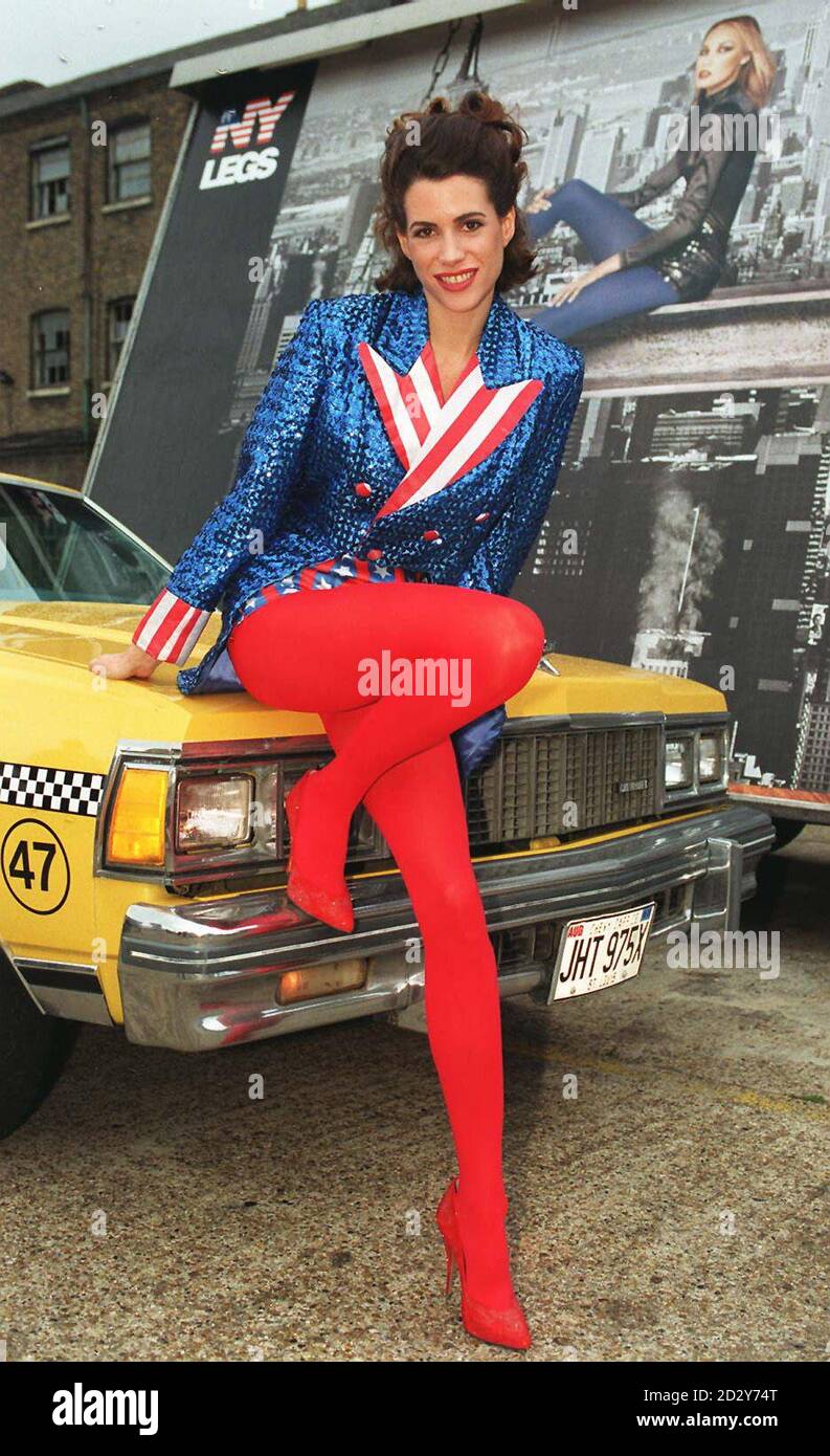 Pretty Polly model Jill Tafrate launches their New York Legs in bright colours in London, today (Monday). Photo by Peter Jordan /PA. Stock Photo