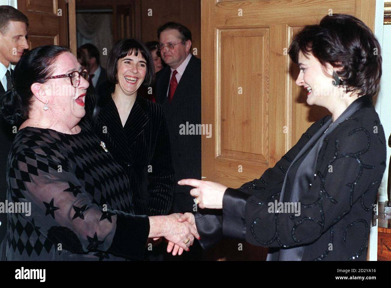 Prime Minister S Wife Cherie Blair Right Shares A Joke With Larger Than Life Television Chef Jennifer Paterson From The Tv Series Two Fat Ladies At A Downing Street Party Reception Prime Minister S Wife Cherie Blair Right Shares A Joke With Larger Than Life Television Chef Jennifer Paterson From The Tv Series Two Fat Ladies At A Downing Street Party Reception