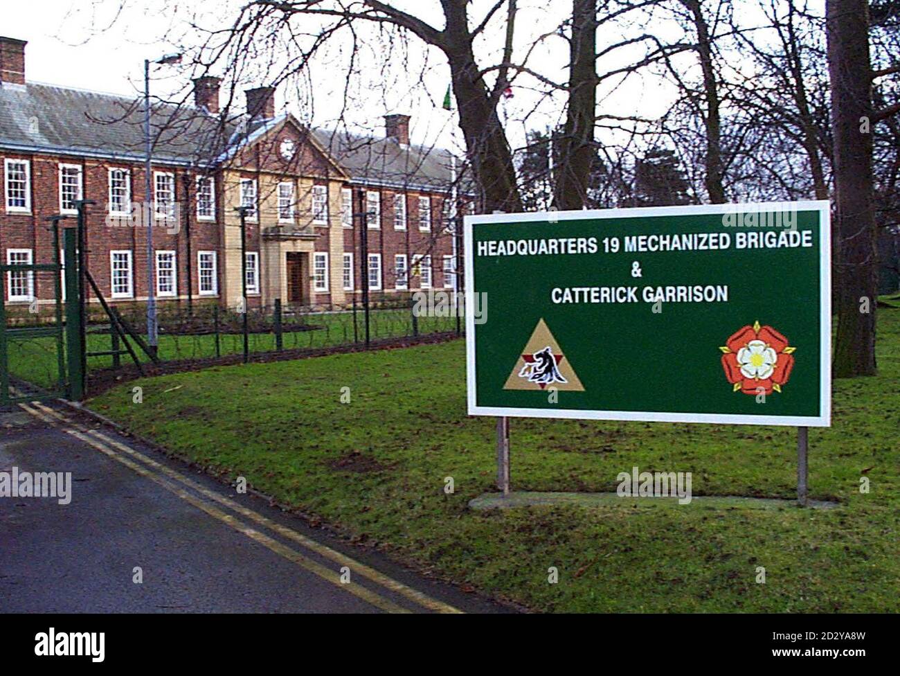 Catterick Garrison Head Quaters, North Yorkshire, where mass Aids tests are being carried out on soldiers following scares that two women, described by the Army as 'liberal with their affections', are deliberately infecting soldiers with the HIV virus. Photo by Paul Barker/PA*EDI* See PA story DEFENCE Aids Stock Photo