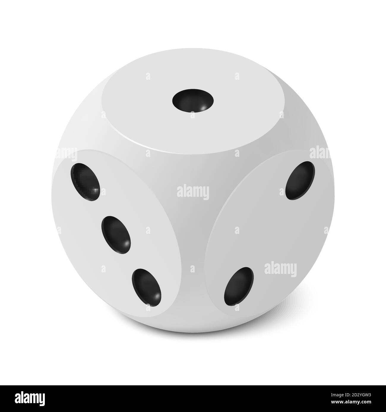 One isometric craps game dice, matte photo realistic material Stock Vector