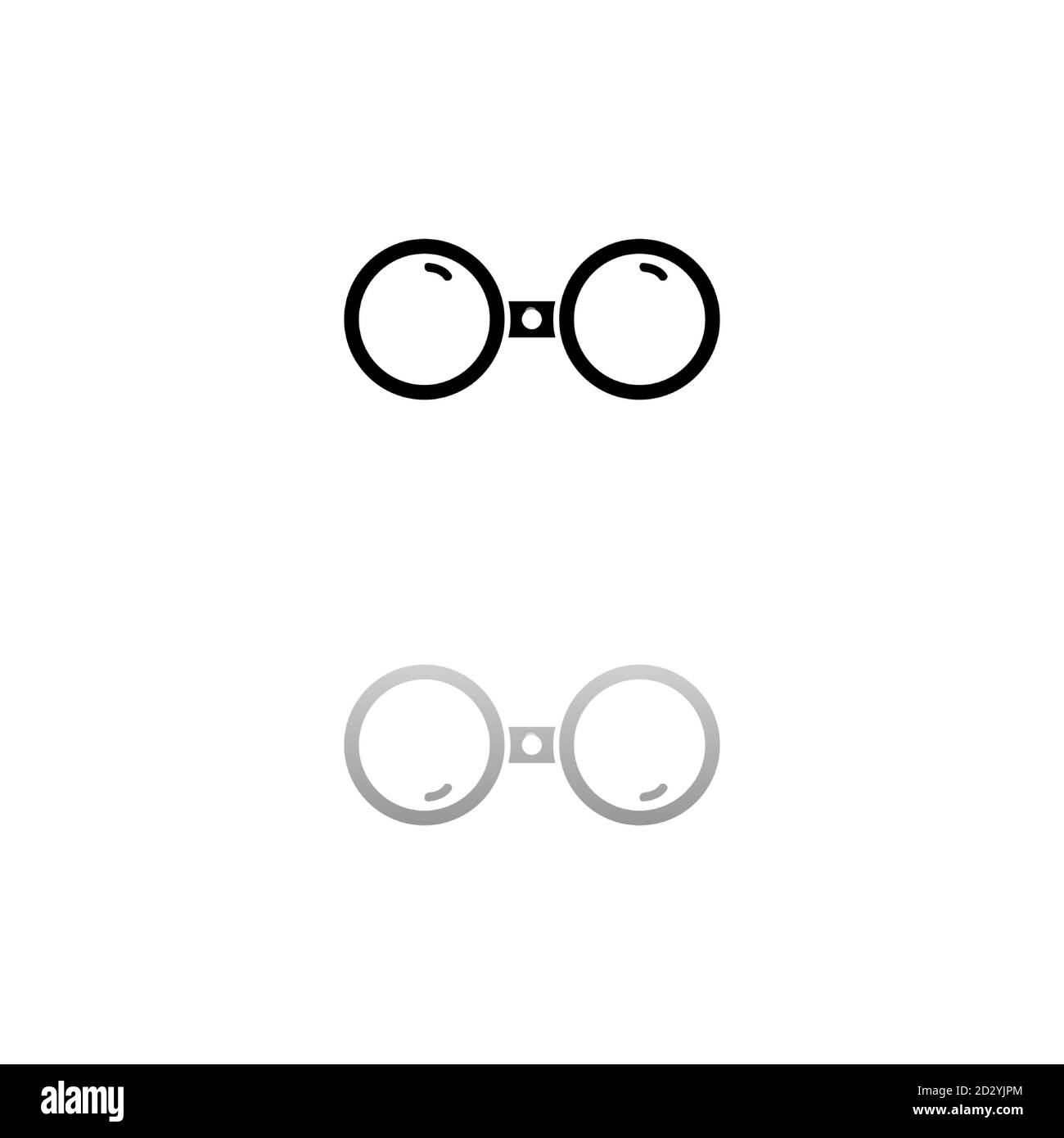 Binoculars. Black symbol on white background. Simple illustration. Flat Vector Icon. Mirror Reflection Shadow. Can be used in logo, web, mobile and UI Stock Vector