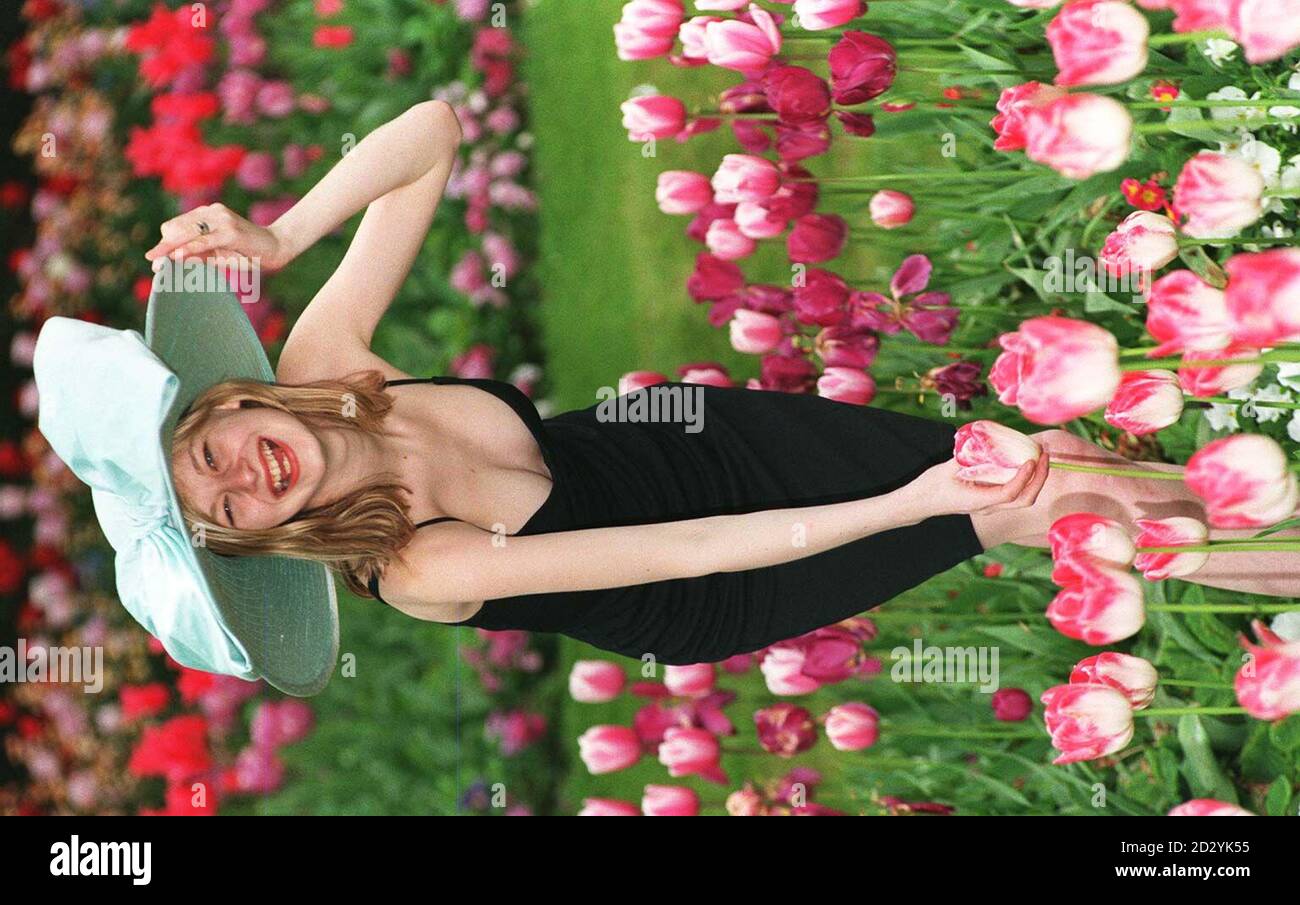 Model Rebecca Harper wears a Katherine Franklin-Adams hat at the 'hats on'  for NSPC's Childrens day in Regent's Park today (Tuesday). Photo by Fiona  Hanson/PA Stock Photo - Alamy
