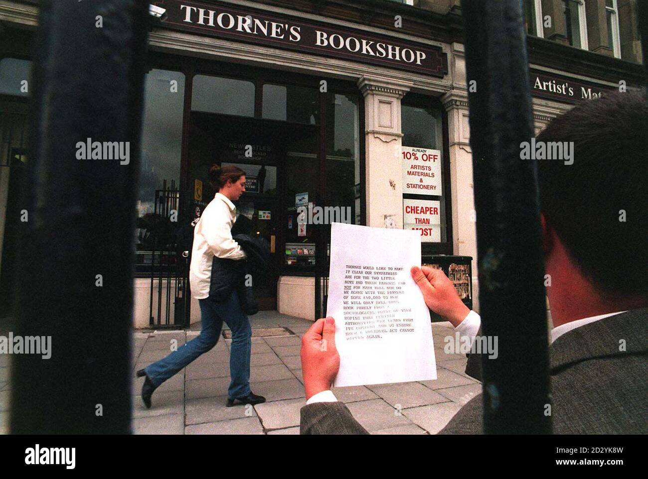Thorne&rsquo;s Bookshop in Newcastle, the only bookshop to sell &lsquo;Cries 