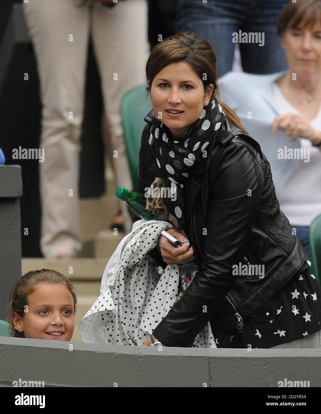 Mirka Vavrinec, wife of Switzerland's Roger Federer arrives to watch his match on Centre Court during day four of the 2011 Wimbledon Championships at the All England Lawn Tennis and Croquet Club, Wimbledon. Stock Photo