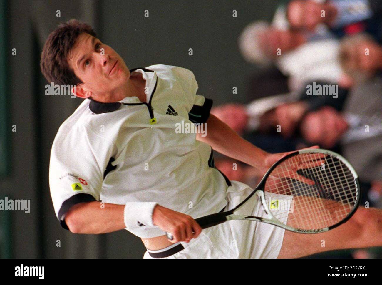 Britain's No.2 Tim Henman on Centre Court in a match against Byron Black of  Zimbabwe, in the Wimbledon Championships today (Friday). Photo by Fiona  Hanson/PA Stock Photo - Alamy