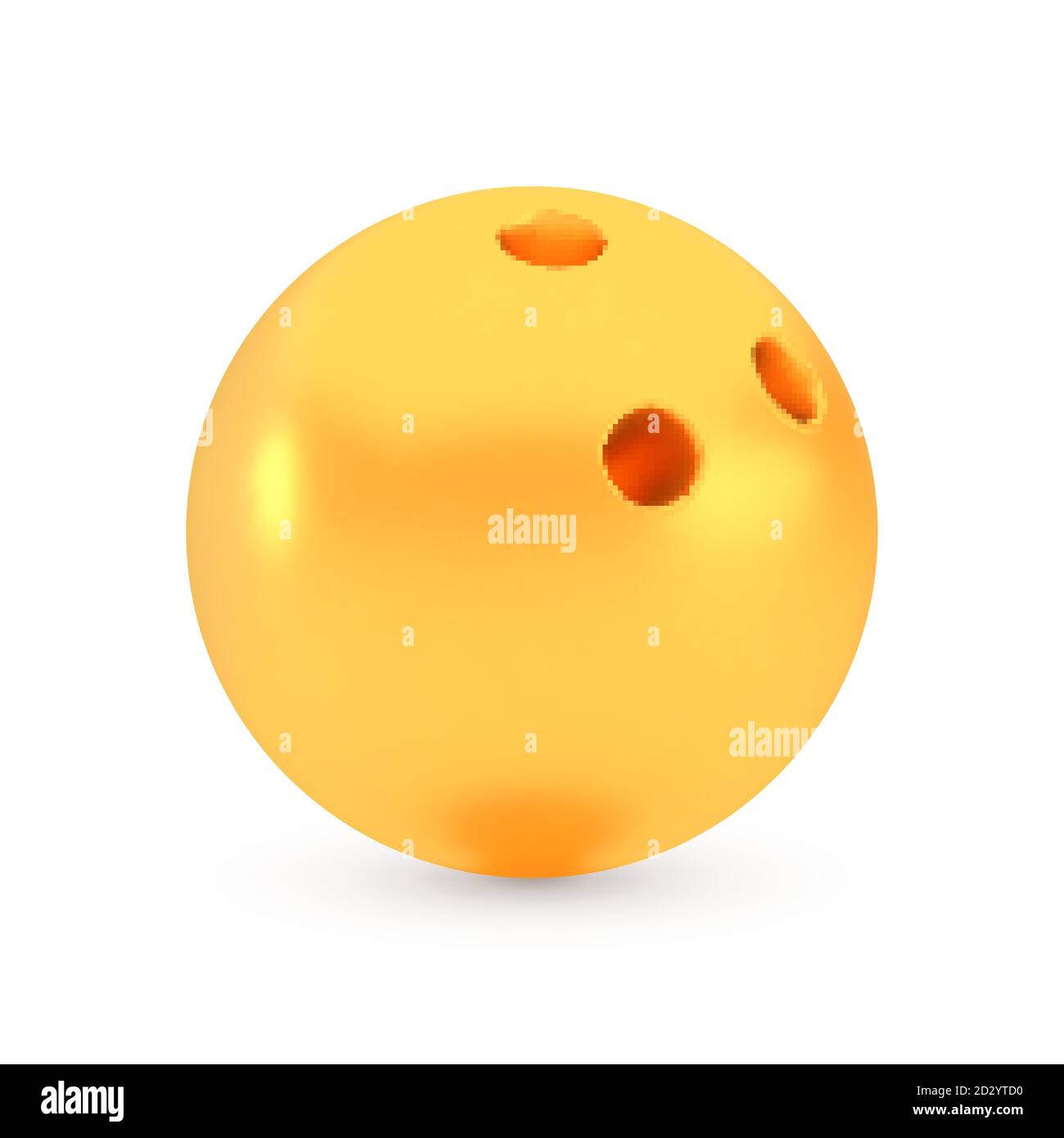 Golden bowling award concept, shiny realistic metallic ball Stock Vector