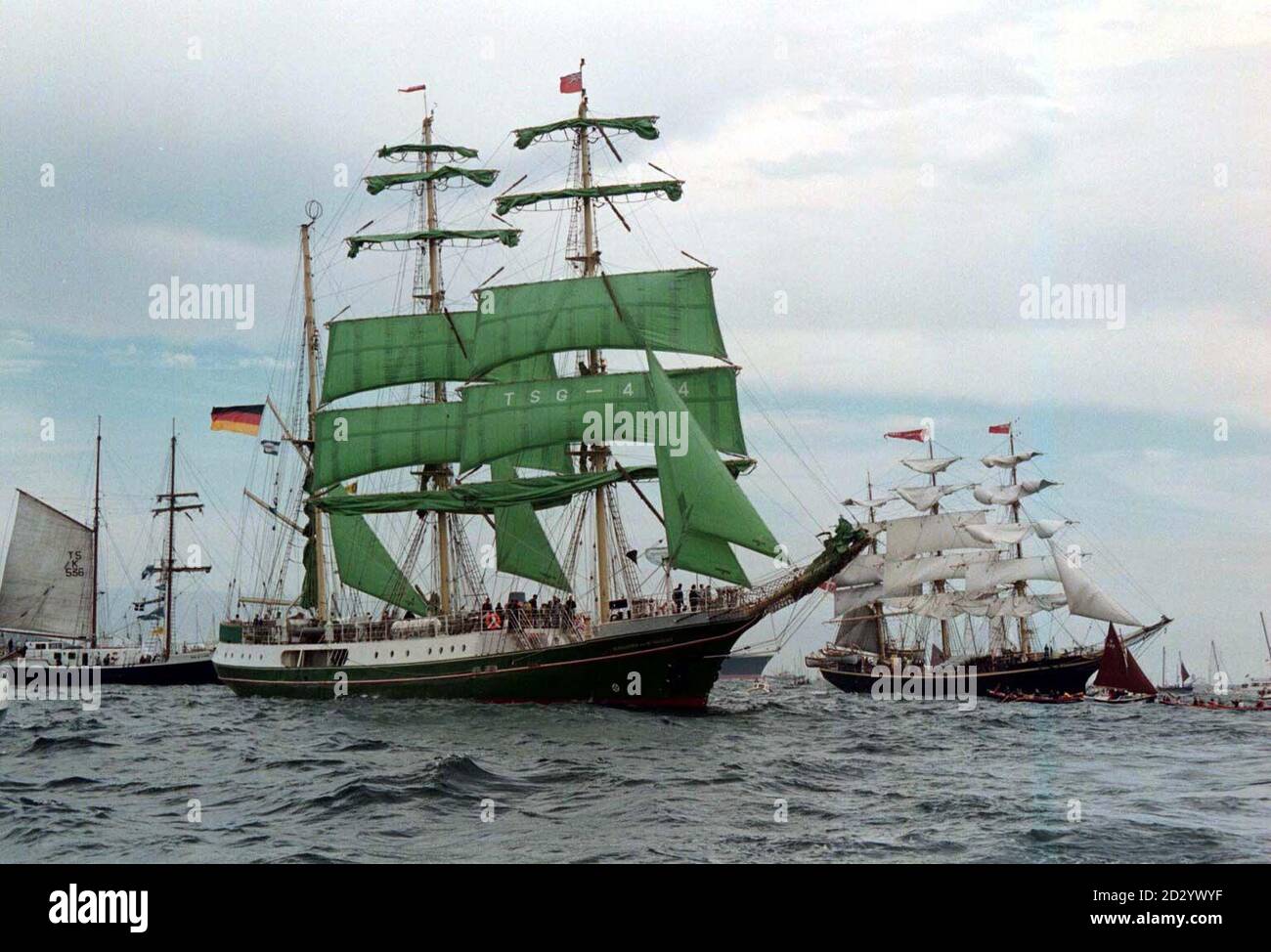 The Cutty Sark tall ships race starts off at Flamouth with a crowd of  200,000 people watching today (Sunday). In the fore is the Alexander Von  Humboldt. See PA Story SEA Ships.