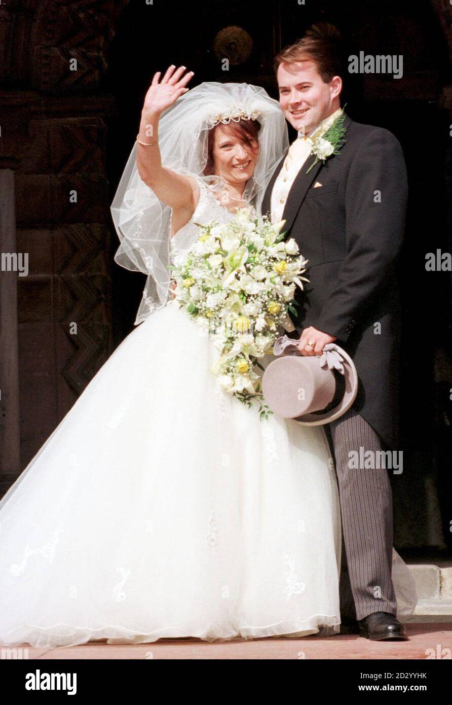 Newly weds denise bulger and stuart fergus at st chads church hires