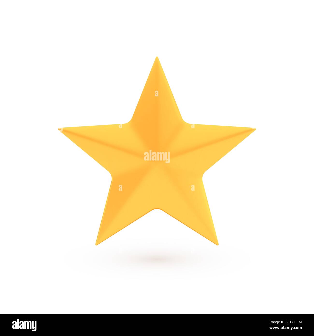 Golden Christmas Star and award concept, shiny realistic metallic tree toy Stock Vector
