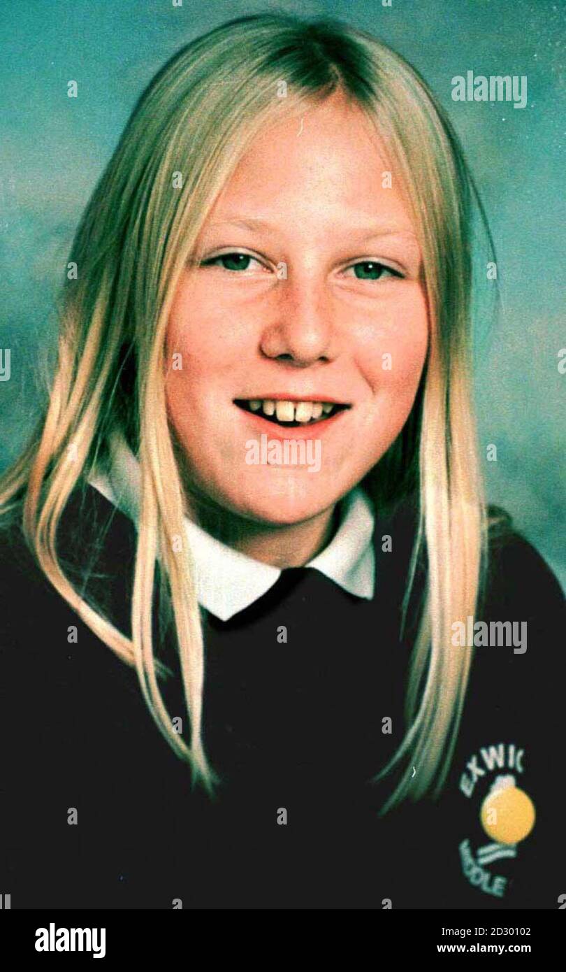 Undated collect of 14-year-old school girl, Kate Bushell, who was found brutally murdered with her throat cut as she walked a neighbour's dog in fields near her home on the outskirts of Exeter last November 15.  A bloodstained killer was being hunted by police today (Wednesday) after the body of a woman was found in a remote country lane. The victim, believed to be in her early 40s, was found with her throat cut near the Cornish hamlet of Treworga yesterday. The grisly discovery prompted speculation that the killer of Kate Bushell had struck again. See PA Story POLICE Woman. PA Photos. Stock Photo