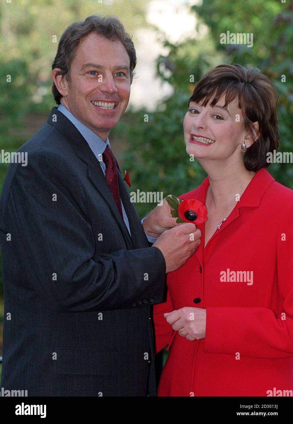 Britain's Prime Minister Tony Blair with wife Cherie in the garden of