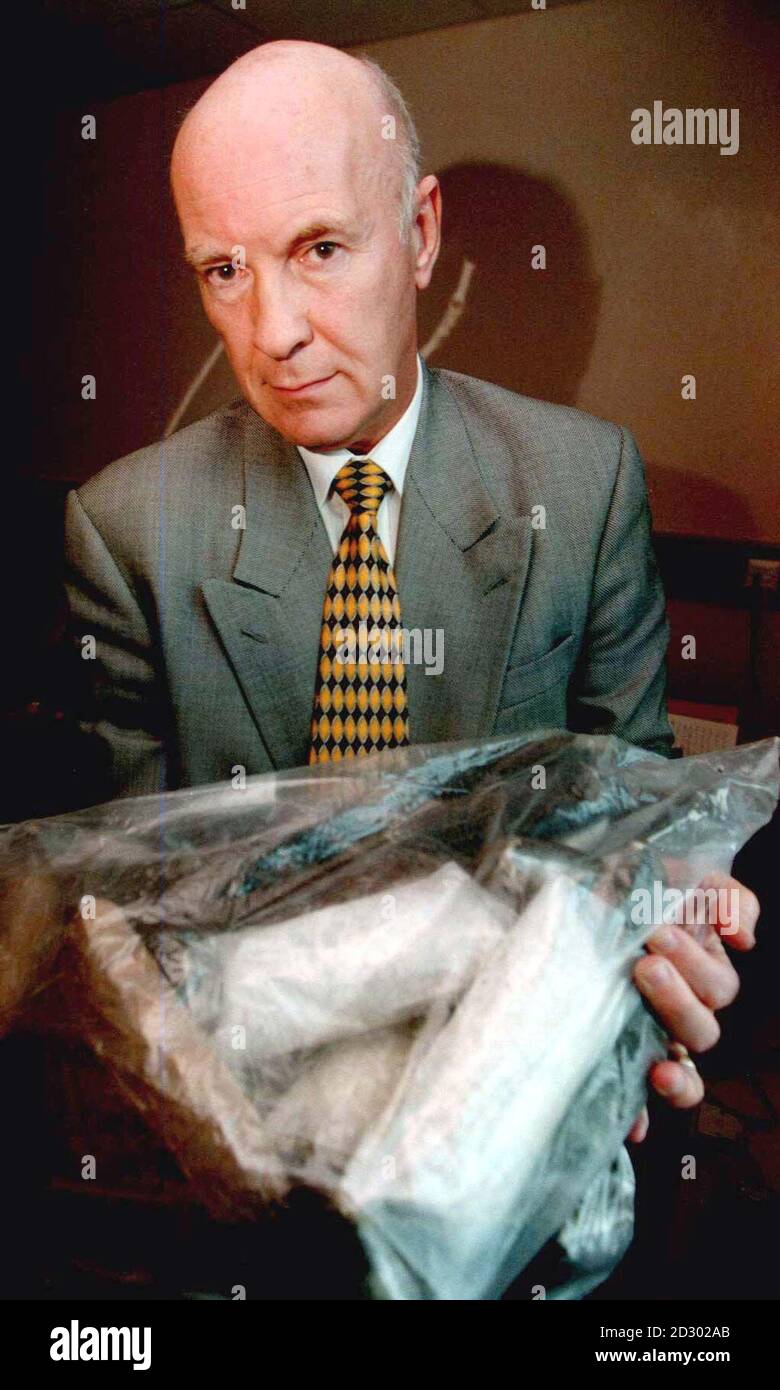 Superintendent David Thompson, with a cache of drugs seized by the RUC ...