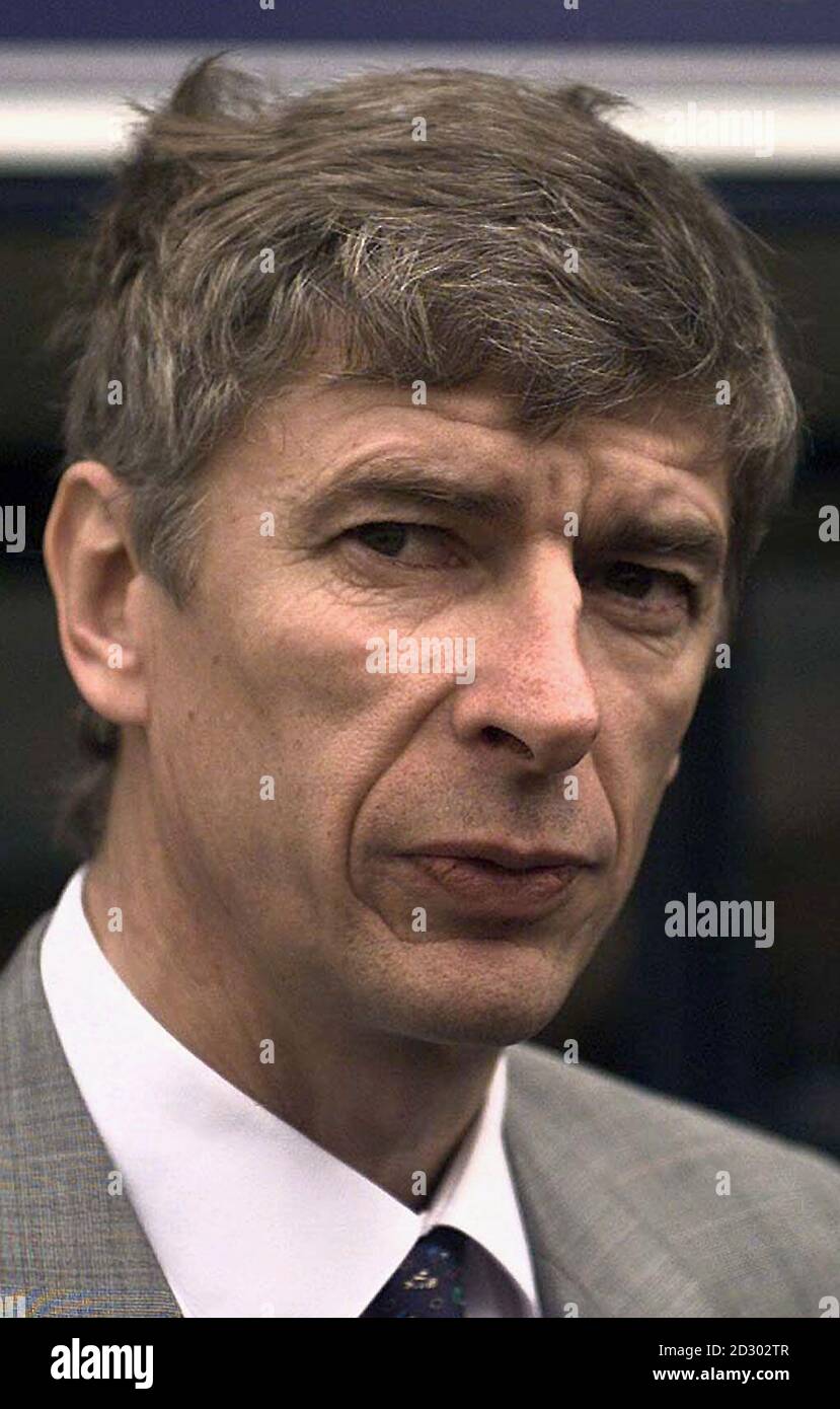 Arsenal FC manager Arsen Wenger after a FA disciplinary judgement on player Patrick Vieira. The hearing was heard at Birmingham City's ground, St. Andrews, today (Monday). SEE PA Story SOCCER Vieira. Picture DAVID JONES/PA *EDI* Stock Photo