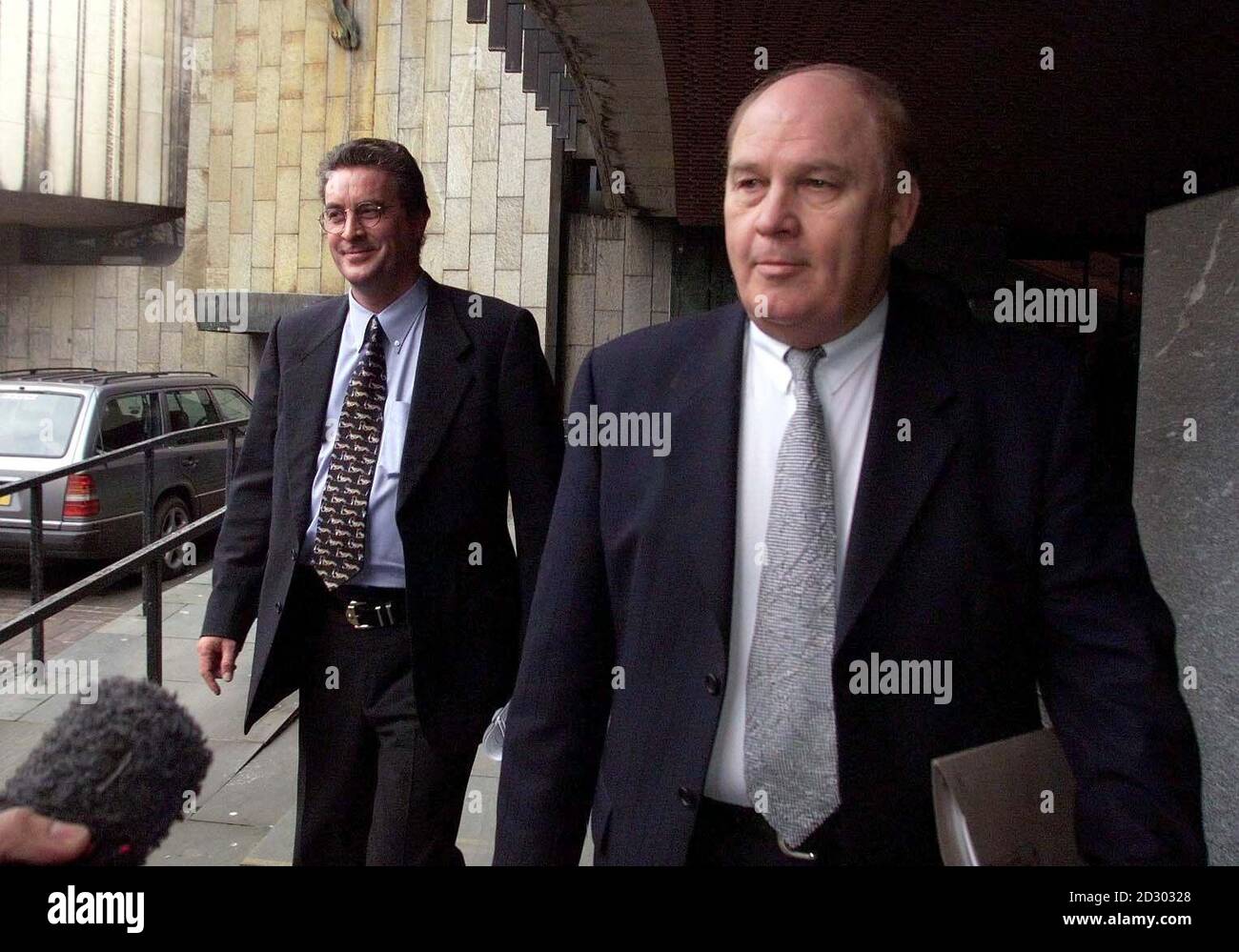 newcastle united football club chairman freddie shepherd r and douglas hall l arriving at an agm shareholders meeting at the civic centre in newcastle stock photo alamy