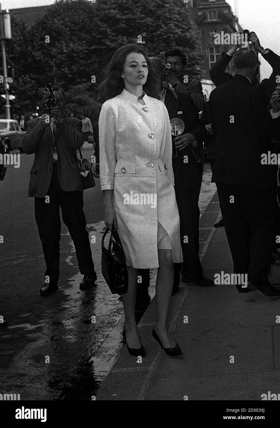 PROFUMO AFFAIR: Christine Keeler on the fourth day of the Old Bailey trial in which Dr. Stephen Ward, 50 year old osteopath, faces vice charges. Stock Photo