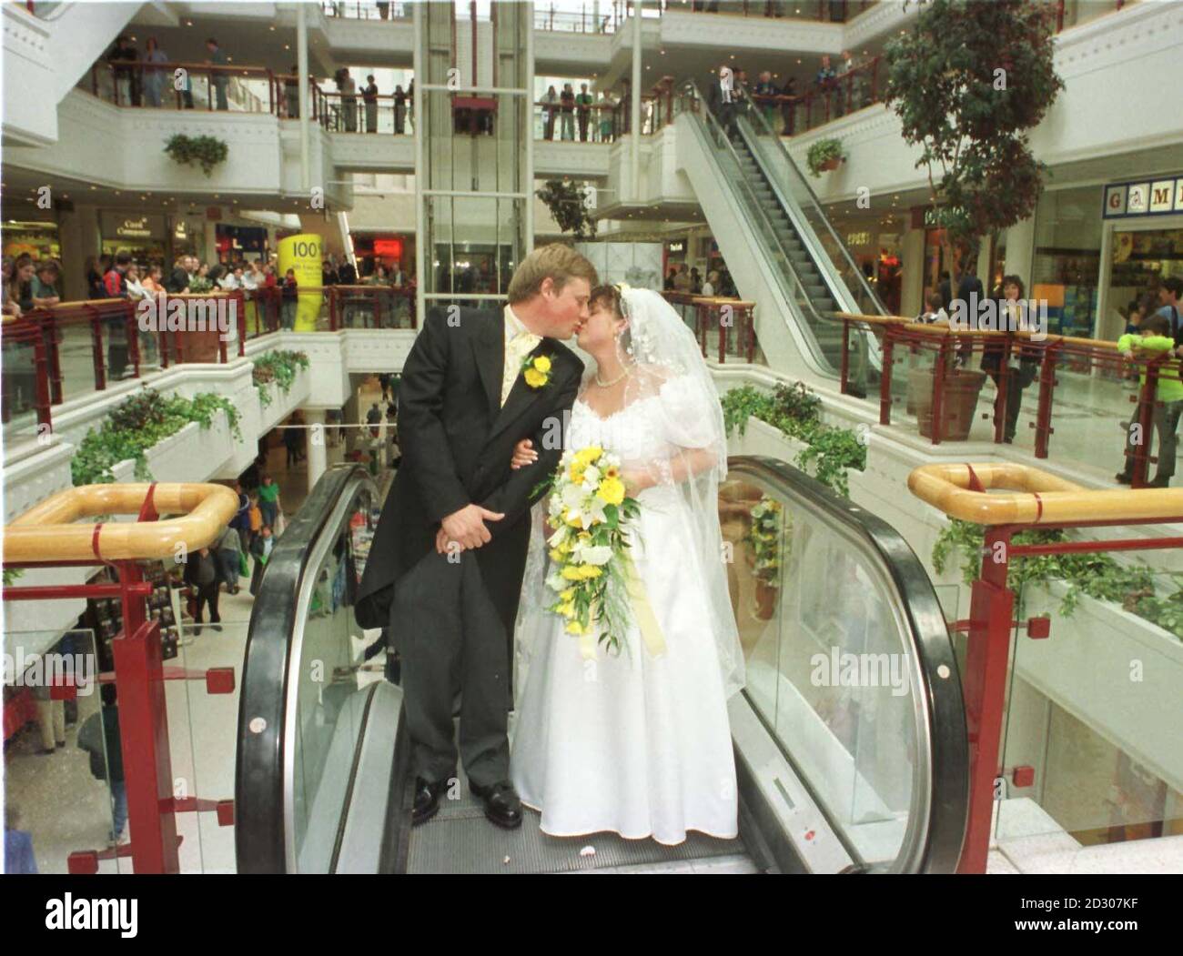 Britains first ever marriage in a shopping mall took place in Redhill, Surrey with the wedding of Deborah Lane and Damian Clapp.The couple were married at the Belfry shopping centre which obtained a special licence to stage weddings.   * 22/01/02: A government White Paper was expected to unveil plans  for the biggest shake-up of civil weddings in nearly two centuries, suggesting that it is no longer the venue which is licensed for marriage, but the person conducting the ceremony. Stock Photo
