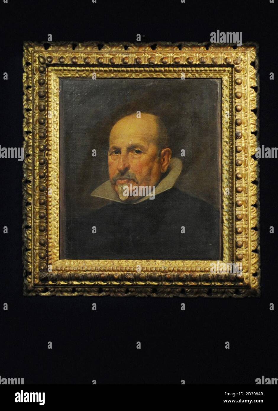 A previously unknown portrait  by Spanish artist Diego Rodriguez de Silva y Velazquez on show at  Bonhams in London ahead of the auction house's Old Master Paintings sale in December with an estimate of 2 million.   Stock Photo