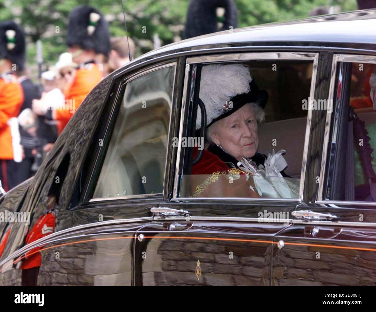 The Queen Mother at the Garter Ceremony, Windsor Castle. Stock Photo