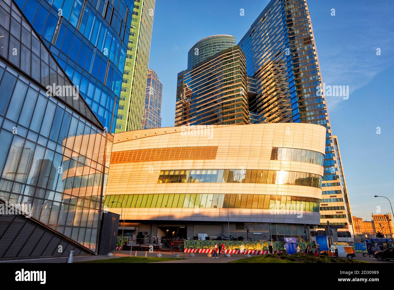 High rise modern buildings of Moscow International Business Centre (MIBC), also known as “Moscow City'. Moscow, Russia. Stock Photo