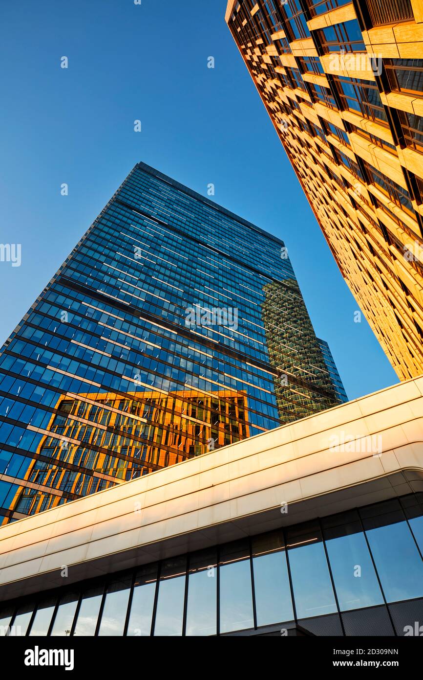 High rise modern buildings of Moscow International Business Centre (MIBC), also known as “Moscow City'. Moscow, Russia. Stock Photo