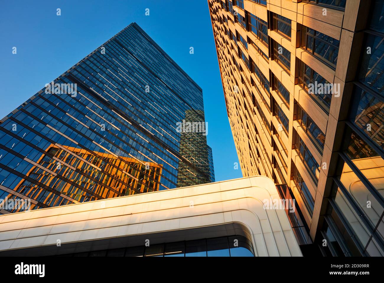 High rise modern buildings of Moscow International Business Centre (MIBC), also known as “Moscow City'. Moscow, Russia. Stock Photo