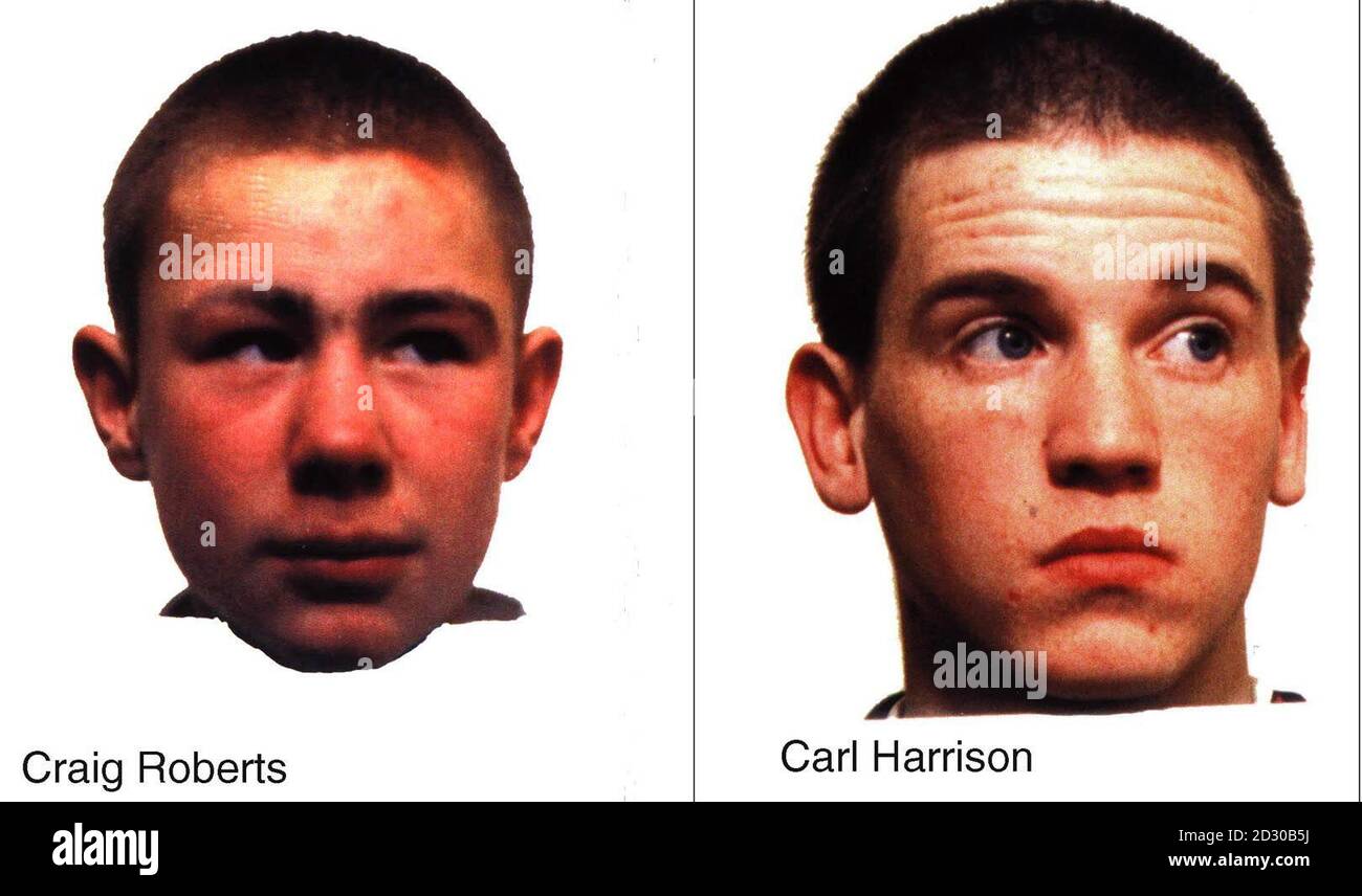 Carl Harrison, ( 20),from   Birkenhead, and  Craig Roberts (17)  of  Tranmere,who  savagely beat a computer programmer Simon Dawson and then threw him in a pond to die were, jailed for life for murder.   *  Mr Dawson was robbed, beaten for his cash point number and then thrown into a pond to drown by the two teenagers. Stock Photo