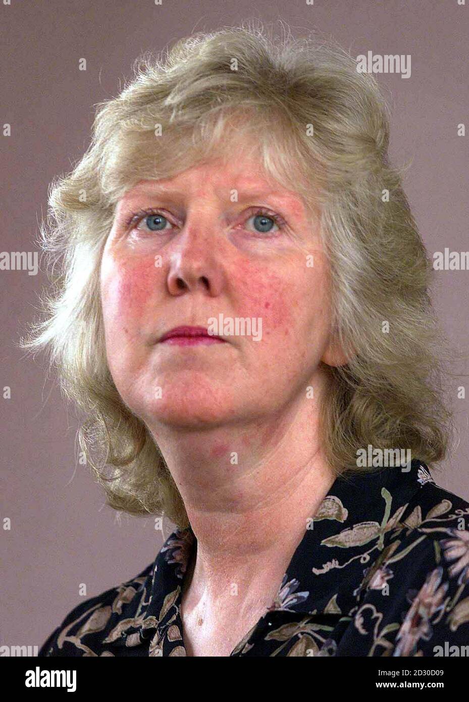 Romaine Laverick head teacher of Penshaw Primary School where murdered Laura Kane was a pupil, speaking during a press conferenece. Stock Photo